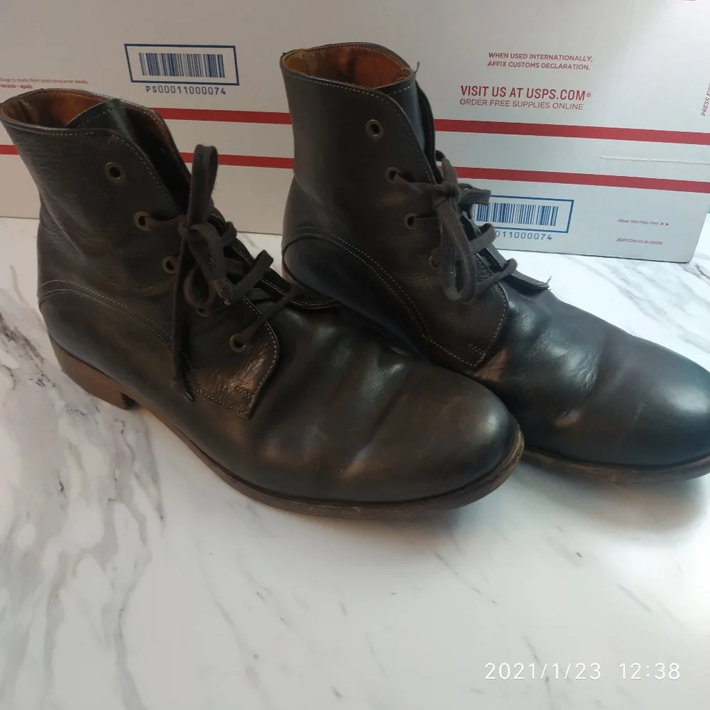 Elia Maurizi lace‎ up ankle boots brown sz 11 @A8